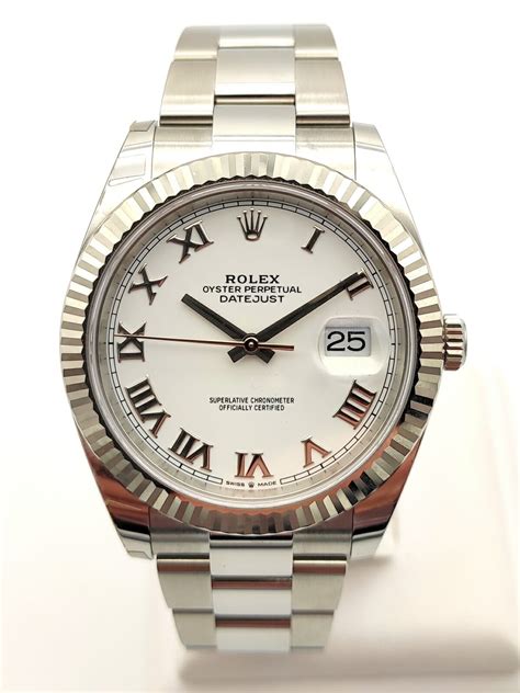 Rolex Datejust 41 - White Roman Dial - Stainless Steel - 126334