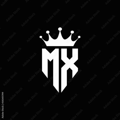 MX logo monogram emblem style with crown shape design template Stock ...