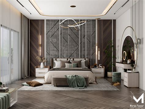 "" Modern master bedroom &Living & Dressing "" on Behance