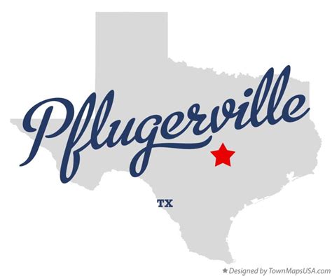 Map of Pflugerville, TX, Texas