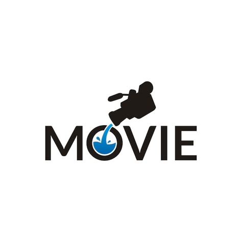 Premium Vector | Movie typography logo design with camera and water