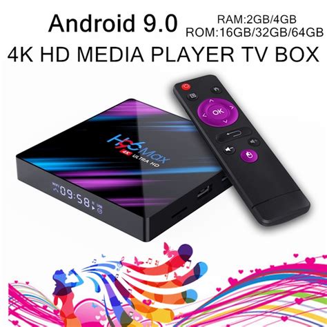 4K Android 9.0 HD TV Box, Quad-core 2.4G+5G WiFi/4K/3D Smart TV Box ...