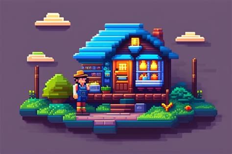 Premium AI Image | Pixel house