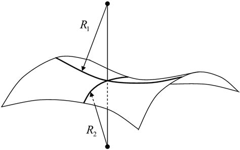 5: Principal radii of curvature R 1 and R 2 associated with one point... | Download Scientific ...