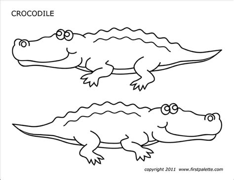 Crocodile | Free Printable Templates & Coloring Pages | FirstPalette.com Templates Printable ...