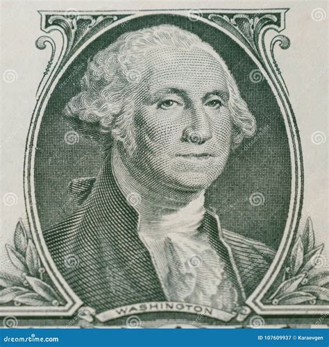 Portrait of George Washington on 1 Dollar Bill Stock Image - Image of debt, american: 107609937