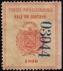 Stamp: Coat of arms of El Salvador (El Salvador(Telegraphs - Coat of ...