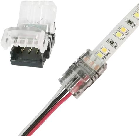 3 Pin 10mm LED Strip Connectors - DIY Strip to Wire Quick Connection ...