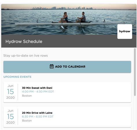 Hydrow adds calendar feature to keep track of live rows - Home Fitness Buddy