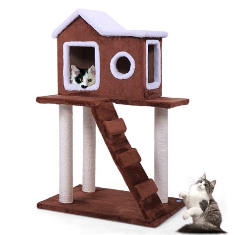 Lowestbest 36" Multi-Level Cat Tree, Cat Condo with Sisal-Covered Scratching Post, Big Large ...