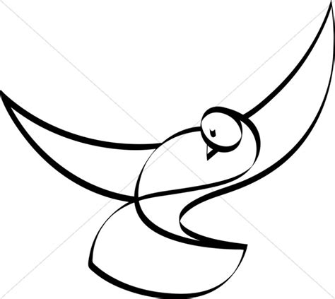 Dove Black and White Christian Clipart