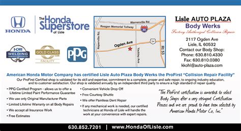 Honda Auto Body Repair - Honda of Lisle