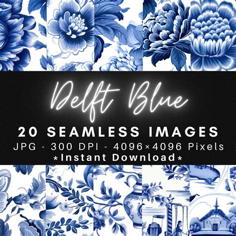 Delft Blue 20 Seamless Texture Patterns Digital Paper - Etsy