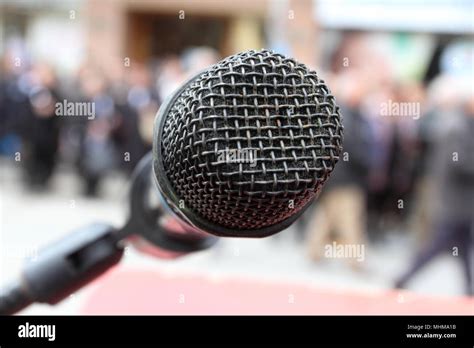 Microphone in public event Stock Photo - Alamy