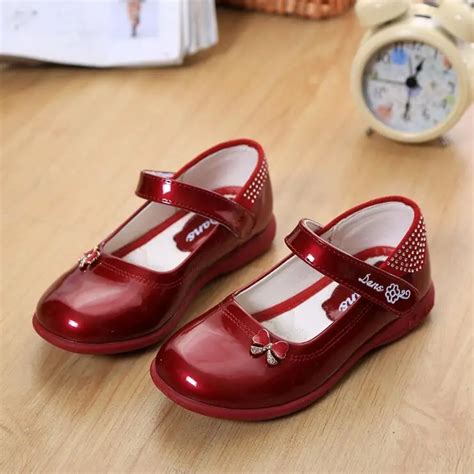 Girl Shoes Kids Shoes Bowknot Chaussure enfant Princess Patent Leather Girls Shoes Children ...