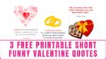 3 Free Printable Short Funny Valentine Quotes - Freebie Finding Mom