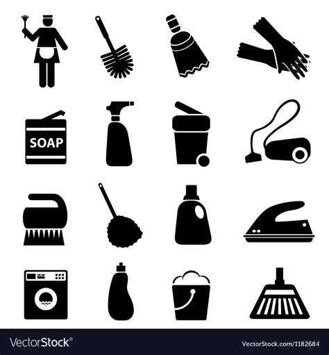 Silhouette of cleaning Royalty Free Vector Image