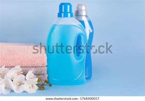 Bottles Detergent Fabric Softener Clean Towels Stock Photo 1768400057 ...