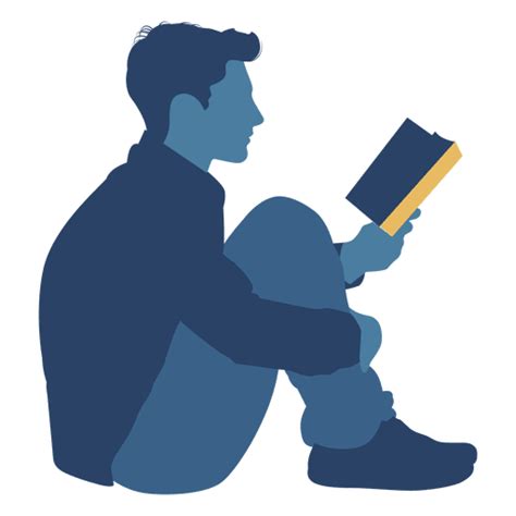 Man reading book floor silhouette - Transparent PNG & SVG vector file