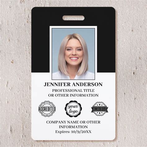 Professional Business Employee ID Security Black Badge | Zazzle | Qr code business card ...