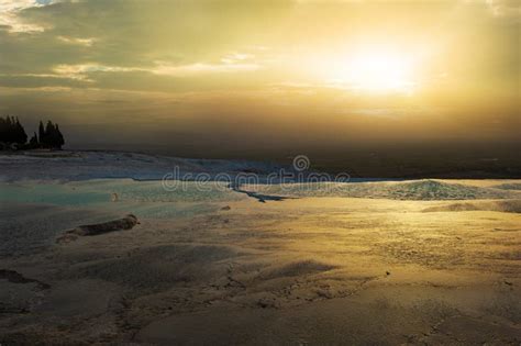 Sunset at Pamukkale in Turkey Stock Photo - Image of rock, geological: 197380472