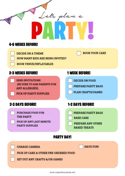 Free Printable Party Planning Template, 47% OFF