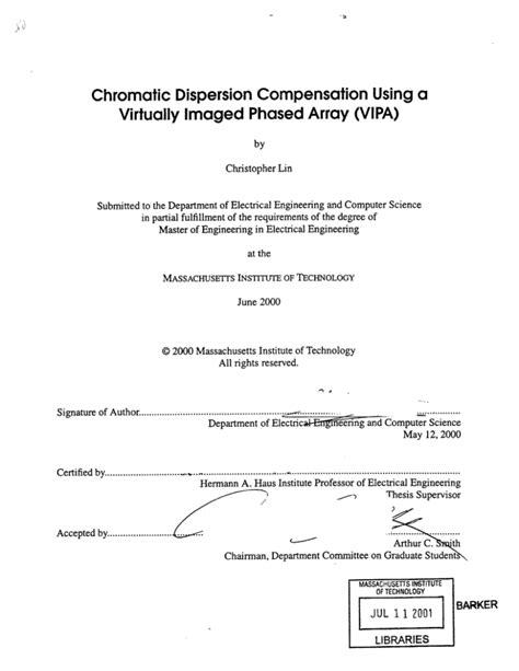 Chromatic Dispersion Compensation Using a