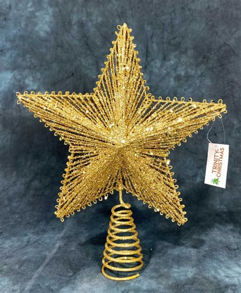 Buy Elegant Sparkling Gold Top Star Tree Topper - Trinity Christmas