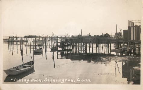 Fishing Dock Stonington, CT Postcard