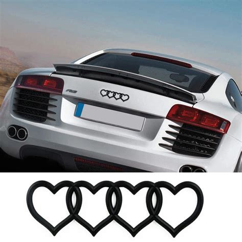 For Audi Logo Trunk Badge Rear Emblem Heart Love Decal Sticker Replacement for Audi A3 A4 A5 A6 ...