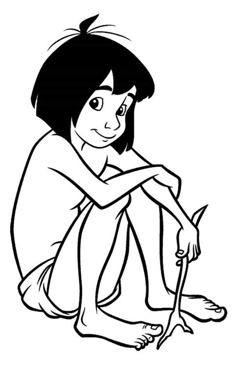 Mowgli From The Jungle Book Coloring Page : Kids Play Color