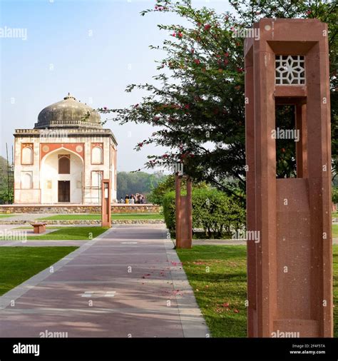 Inside view of architecture tomb inside Sunder Nursery in Delhi India, Sunder Nursery is World ...