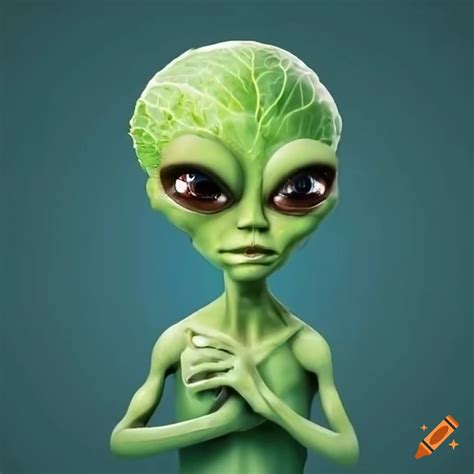 Image of an alien with a cabbage-head and insect eyes