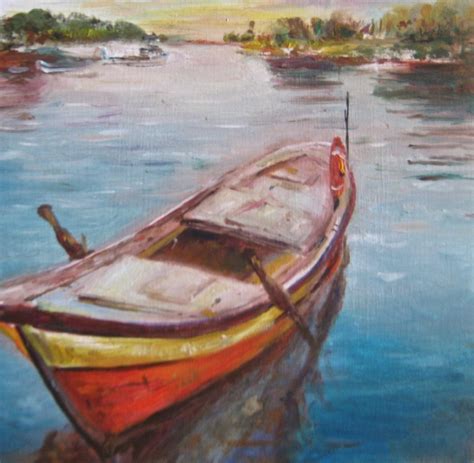 Row Boat: Row Boat Oil Paintings