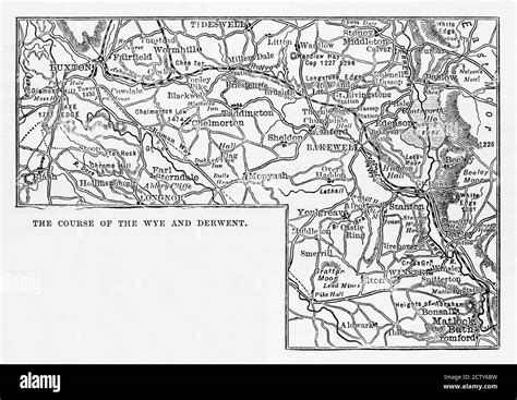 Map of buxton Black and White Stock Photos & Images - Alamy