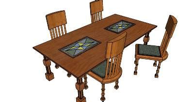 Sketchup Components 3D Warehouse - Simple Traditional Dining Table