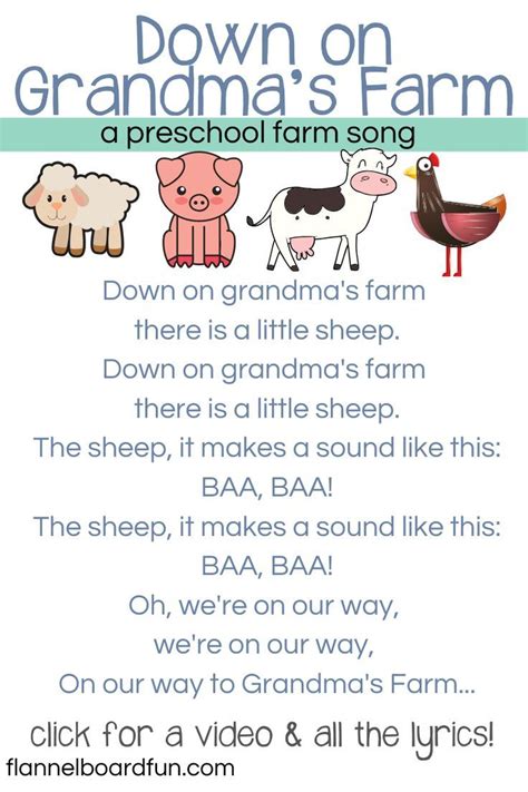 Grandma’s Farm Preschool Circle Time or Storytime Felt Board Song | Farm preschool, Farm songs ...