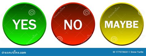 Yes No Maybe Poll Button Icons Illustration Stock Illustration ...