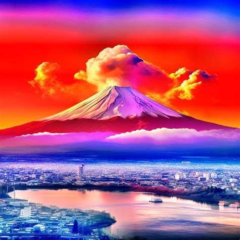 Premium AI Image | sunrise over mt fuji