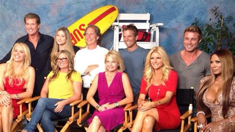 Baywatch cast Donna D'Errico, Jaason Simmons, Erika Eleniak, Traci Bingham, David Chokachi, Gena ...