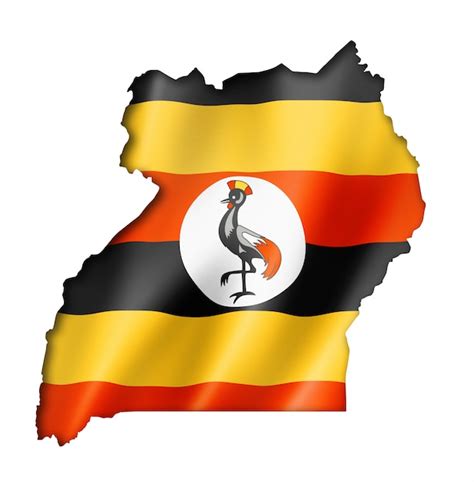 Premium Photo | Uganda flag map