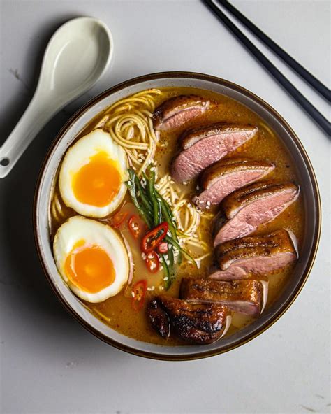 [Homemade] Spicy Miso Ramen with Duck | Pretty food, Aesthetic food, Food inspiration