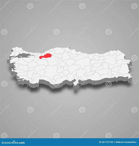 Bolu Region Location within Turkey 3d Map Stock Vector - Illustration ...