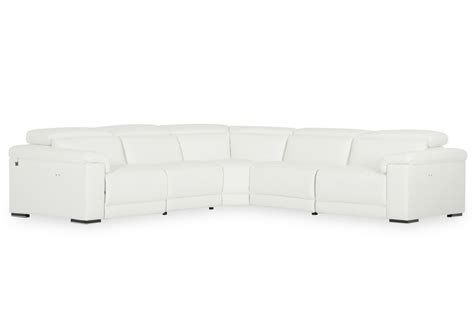 White Leather Sectional Sofa w/Recliners - Shop for Affordable Home Furniture, Decor, Outdoors ...