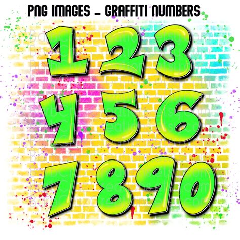 Graffiti, Numbers, Colorful Numbers, Airbrush Numbers, Airbrush ...