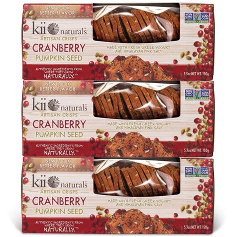 Kii Naturals Cranberry Pumpkin Seed Artisan Crackers