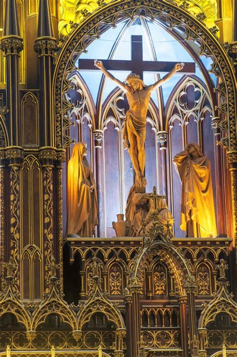 Notre Dame Cathedral Altar Montreal Canada Stock Image - Image of ...