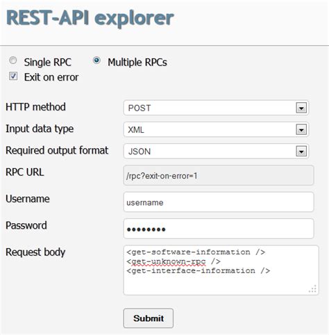 Example: Using the REST API Explorer | Junos OS | Juniper Networks