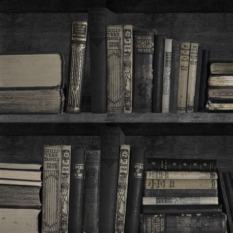 Dark Bookshelf Wallpaper | Black aesthetic, Slytherin aesthetic, Dark ...