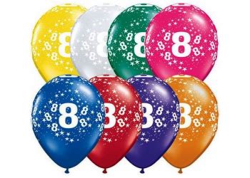 Eight Birthday Helium Balloons | party balloons Perth | Number Eight 8 ...